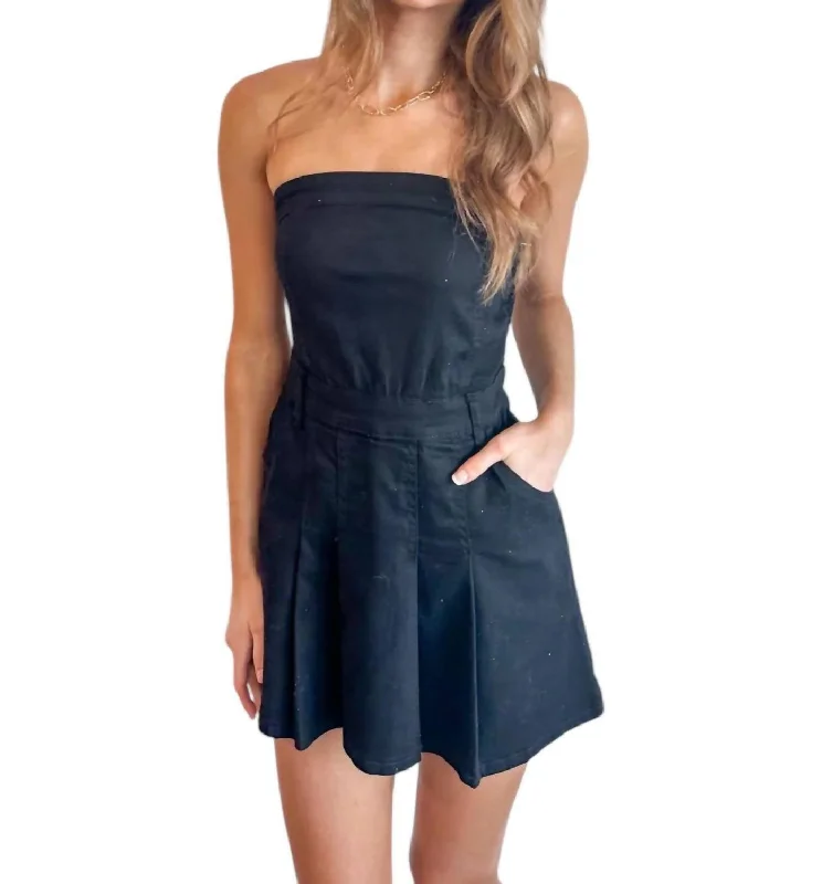 Inspired By You, Designed For You Last Chance Sale Sunkist Denim Mini Dress In Black