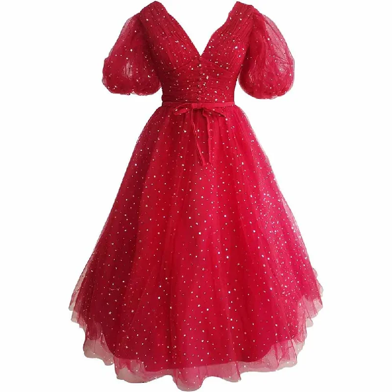 Burgundy Tea-Length