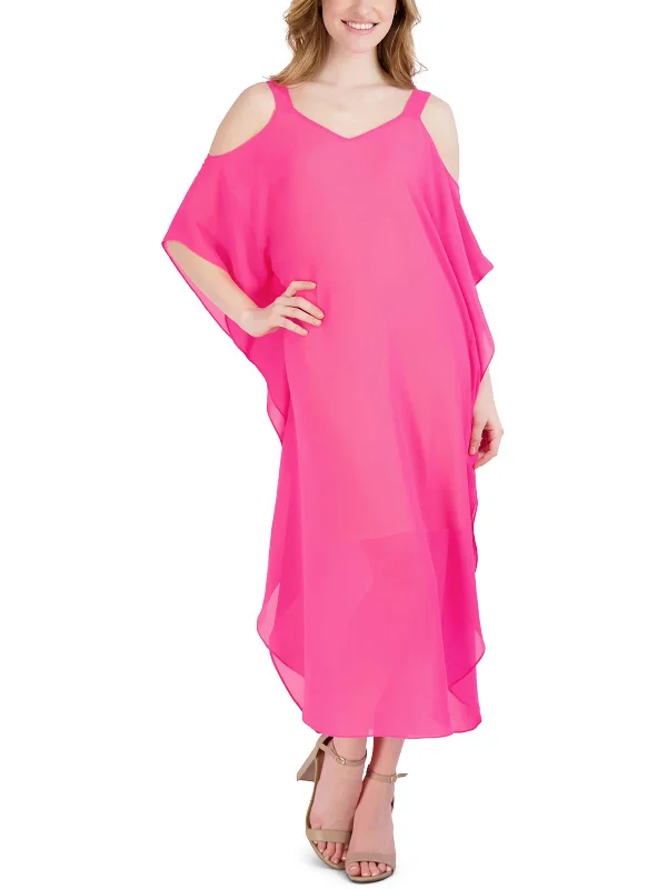 Effortless Style, Endless Impact Hot Styles Womens Chiffon Cold Shoulder Midi Dress