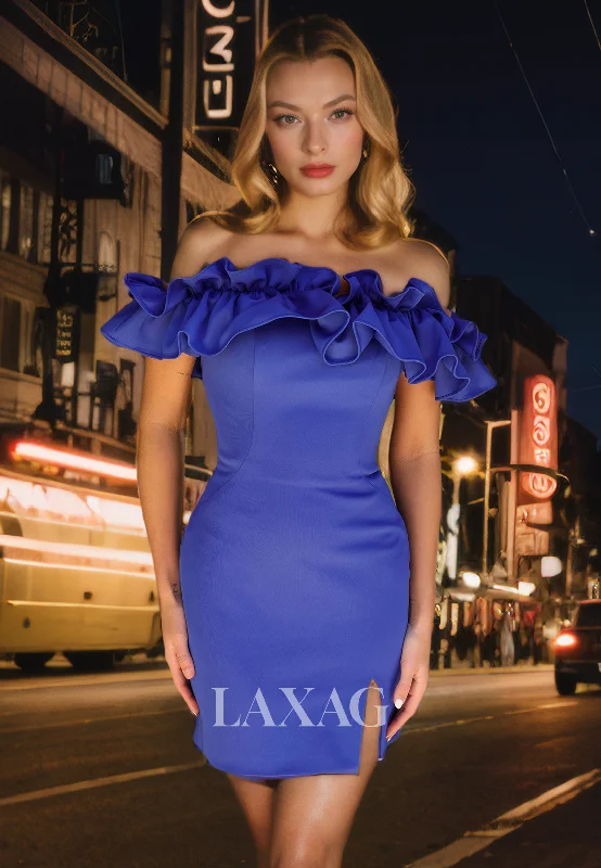 Final Sale Cool Prices One Shoulder Sleek Satin Elegant Party Homecoming Dress with Slit