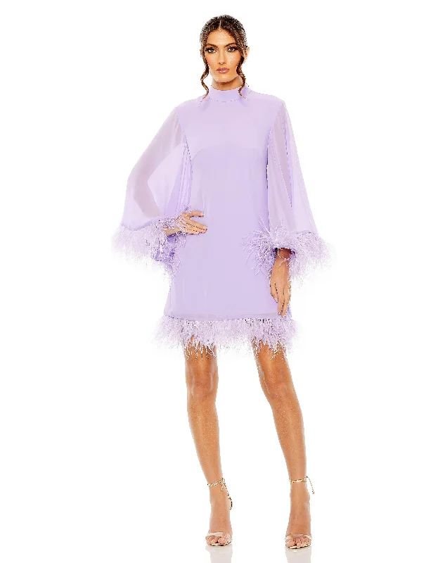 Shop Sales Today Only Mac Duggal 11439 Long Sleeve Chiffon Cocktail Dress