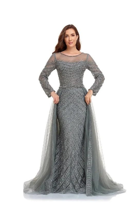 New Season Fashion Preview Sale Limited Quantities High Couture NR2230 Long Sleeve Formal Evening Dress