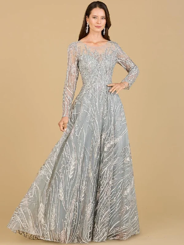 Final Sale Spring Fling Sale Lara Dresses 29192 Long Sleeve Illusion Prom Dress