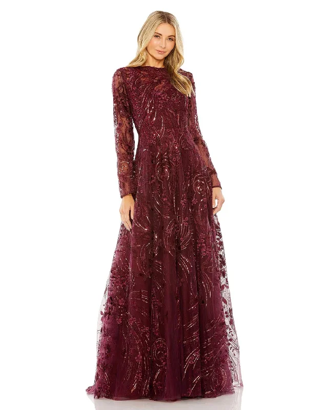 Exclusive Discount Great Prices On Feminine Styles Mac Duggal 20479 Long Sleeve A Line Formal Dress