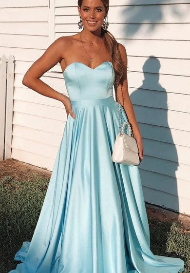 Style Without Limits Seasonal Trends Satin Sweep Train A Line Sleeveless Informal Evening Dress with Ruffles
