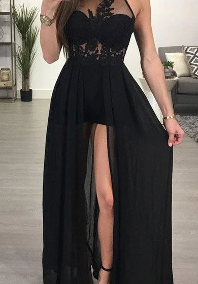 Best Deals Of The Season Final Clearance Chiffon Floor-length A Line Sleeveless Modern Formal Dress with Split Front