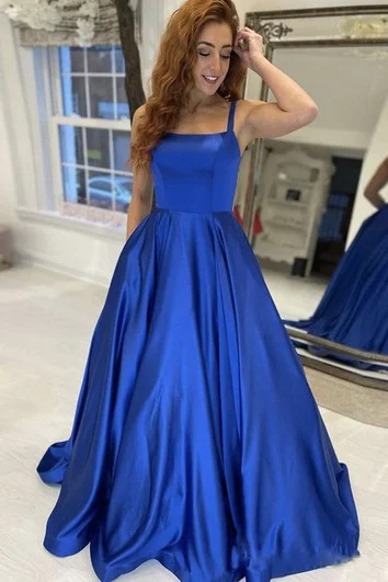 Classic Modern Offers Fashion-Forward Vintage Floor-length Sleeveless Satin A Line Corset Back Prom Dress with Ruching